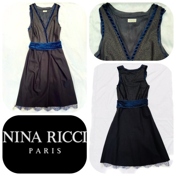 Nina Ricci Dresses & Skirts - Auc Nina Ricci wool lace and velvet dress IT36